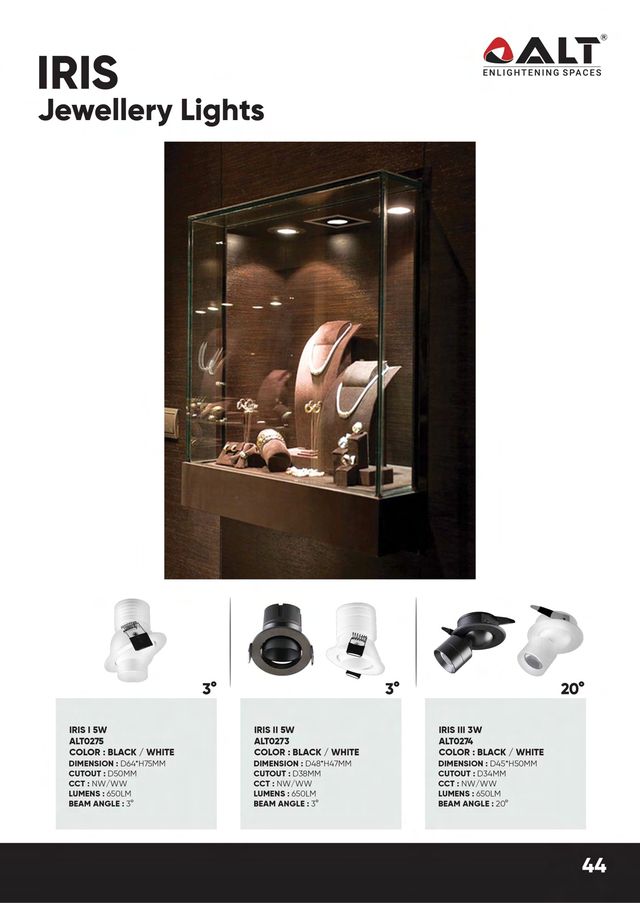 ALT Iris — Jewellery Lights - catalogue photo